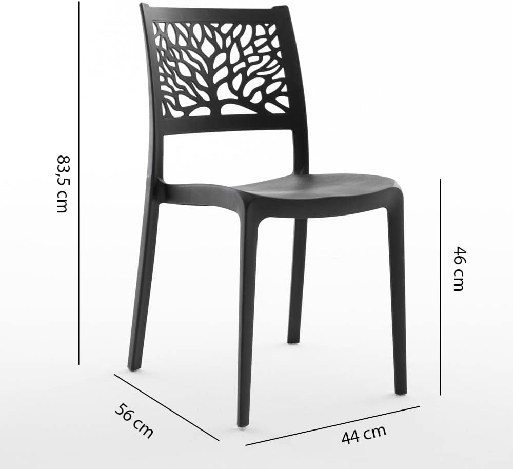 Chaises Flora en résine avec fibre de verre (4, Anthracite) – Image 3