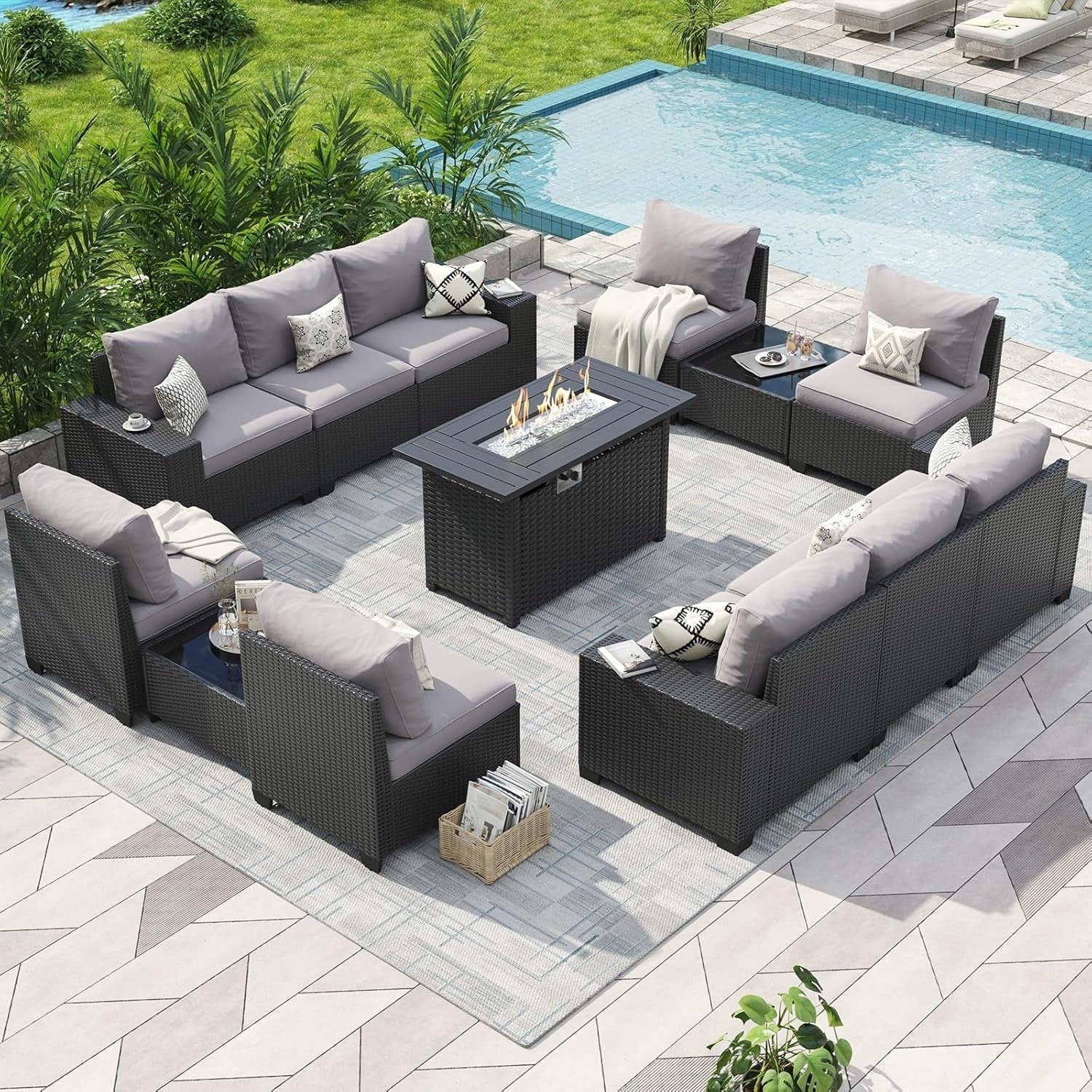 Outdoor Patio Furniture Sets with 4in Thicken Cushion – Image 18