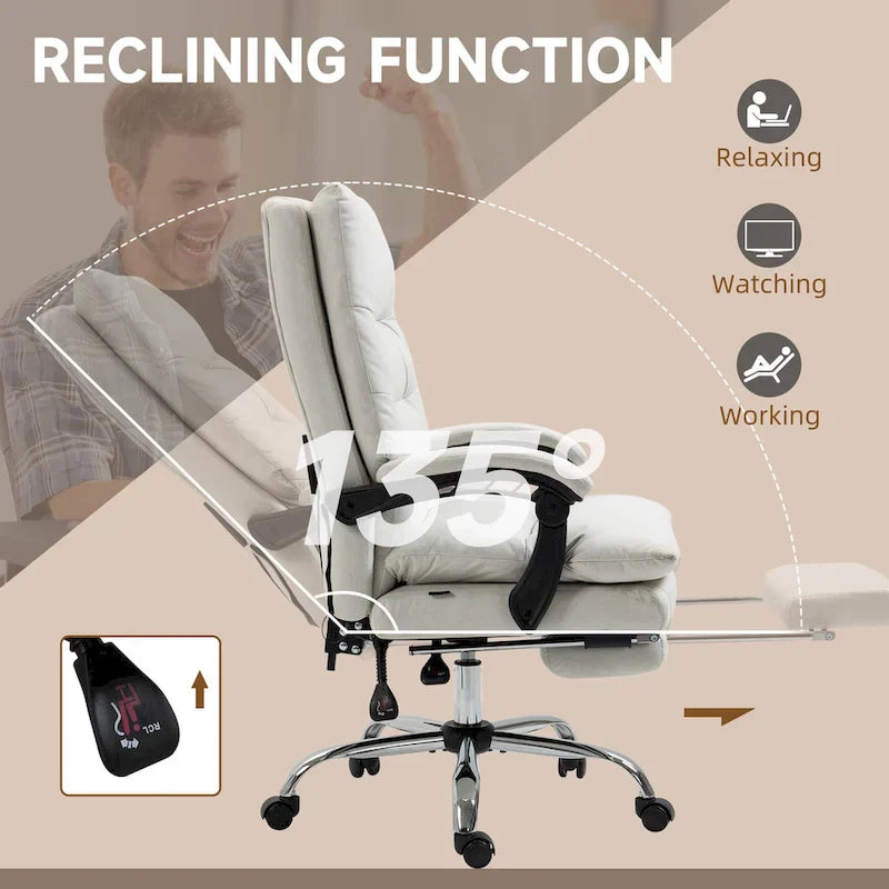Vinsetto Microfibre Vibration Heated Reclining Massage Office Chair – Image 48