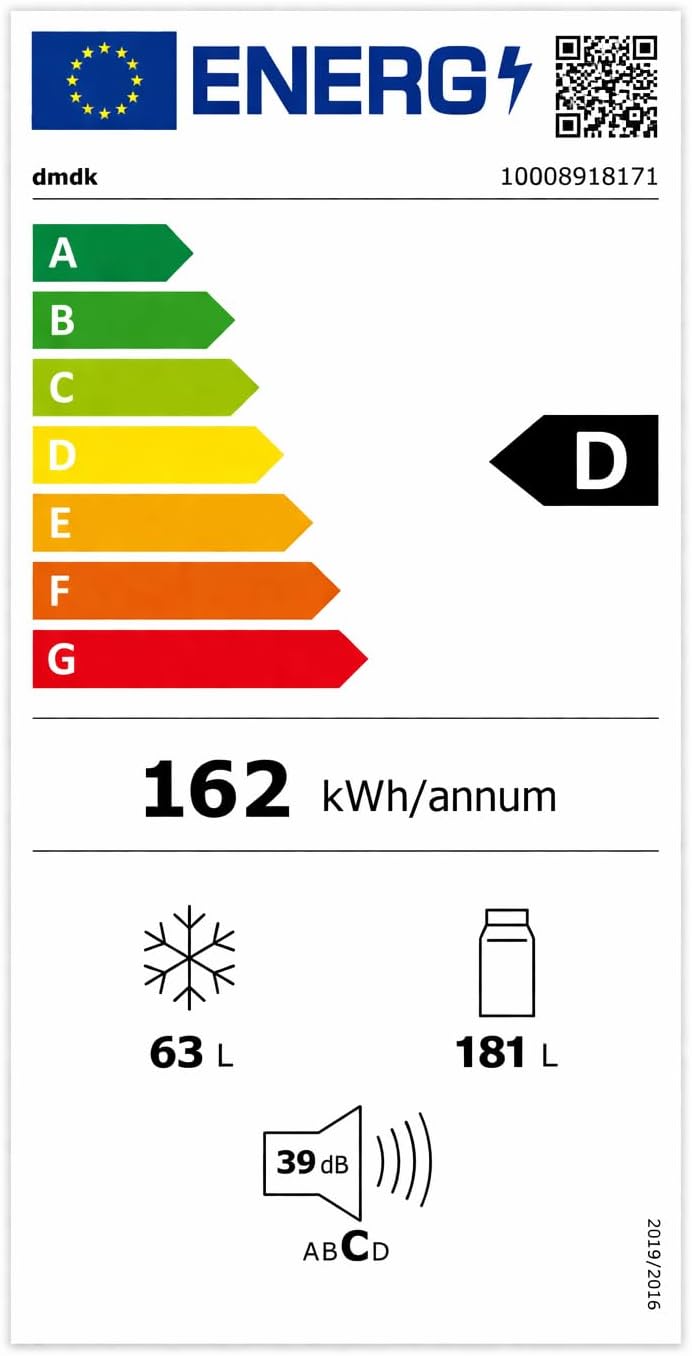 DMDK DKB3 Réfrigérateur-Congélateur Combiné Rétro, Noir Mat, 181 cm, No Frost, 244 l, Pose Libre, 55 x 57,50 cm – Image 9