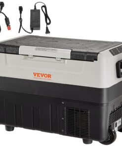 VEVOR Glacière Électrique Portable de 55 L Réfrigérateur de Voiture Portable 12/24 V CC 100-240 V CA Frigo Voiture Double Zone 0,6 kW.h -20 °C à 10 °C Réglable Congélateur pour Camion Bateau Camping