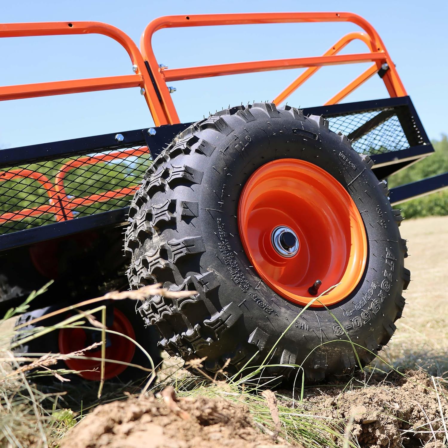 Wiltec Remorque basculante - 2159 x 1219 x 762 mm - capacité 680 kg - avec Grille et Parois amovibles - pour Tondeuse autoportée ATV Jardinage Transport – Image 5