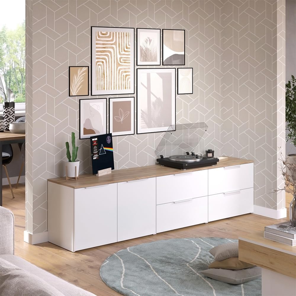 Vicco Meuble-paroi Wido, Blanc/Sonoma, 3 pièces – Image 2