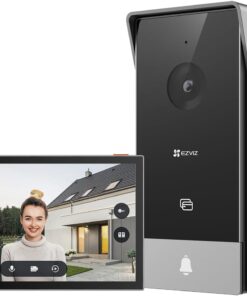 EZVIZ HP5 Interphone Vidéo WiFi Système d'Interphone 1080P, Moniteur Tactile couleur 7, Sonnette Vidéo à 2 Fils, Déverrouillage à Distance, Audio Bidirectionnel, Vision Nocturne, Design Fin