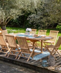 Alternative view of Happy Garden Salon de Jardin en Teck Lombok - Table Ovale Extensible - 8 Places