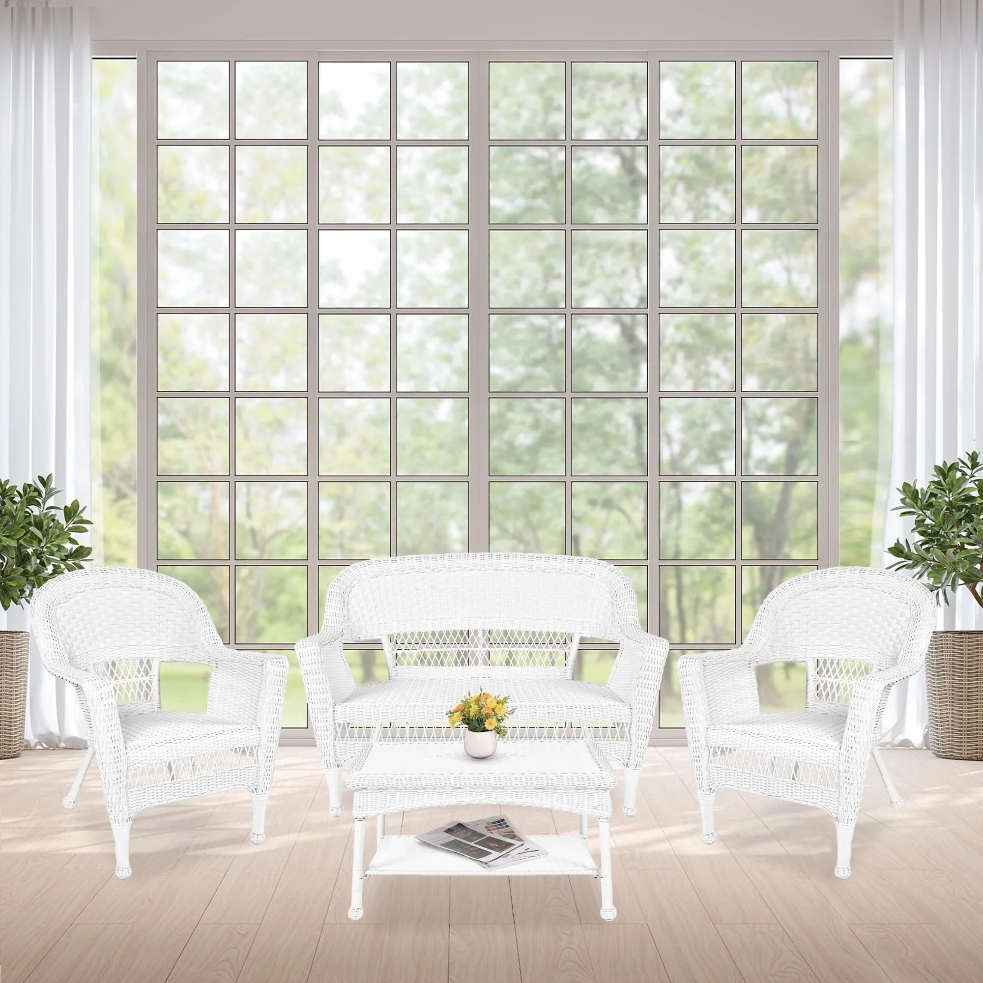 Wicker Patio 4-piece Conversation Set – Image 20