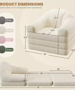 Alternative view of Yaheetech 2-in-1 Folding Sofa Bed Foldable Chair Bed for Living Room, Bedroom