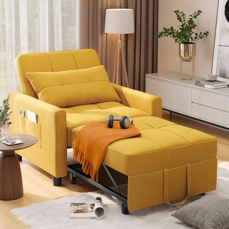 3-in-1 Adjustable Sleeper Sofa Bed, Pull Out Chair Sofa, Convertible Folding Bed for Living Room – Image 84