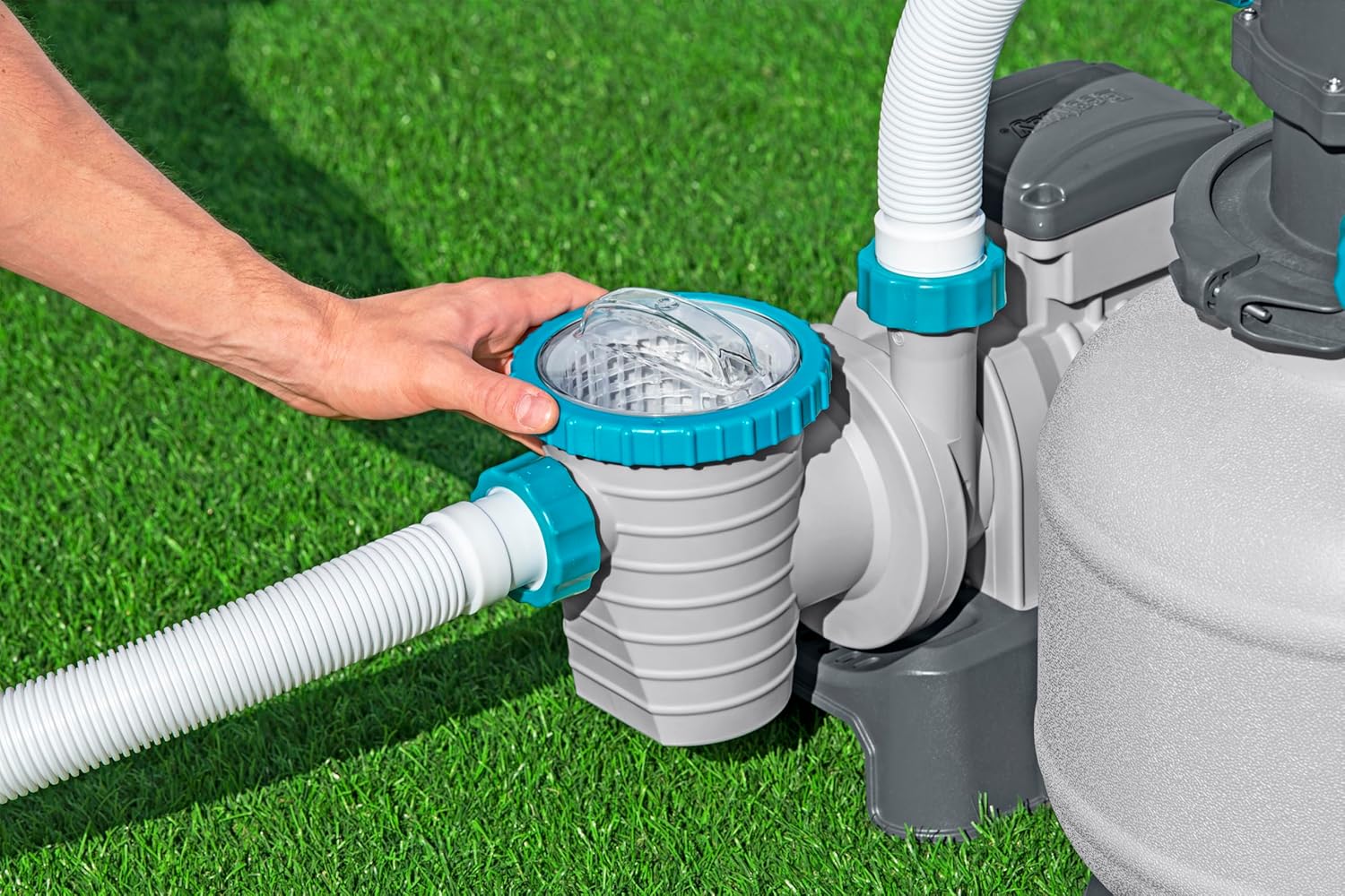 Bestway Pompe de Filtration à Sable pour Piscine Hors Sol 8 327 L - 55,5 cm x 44 cm x 60 cm - Gris/Vert – Image 5