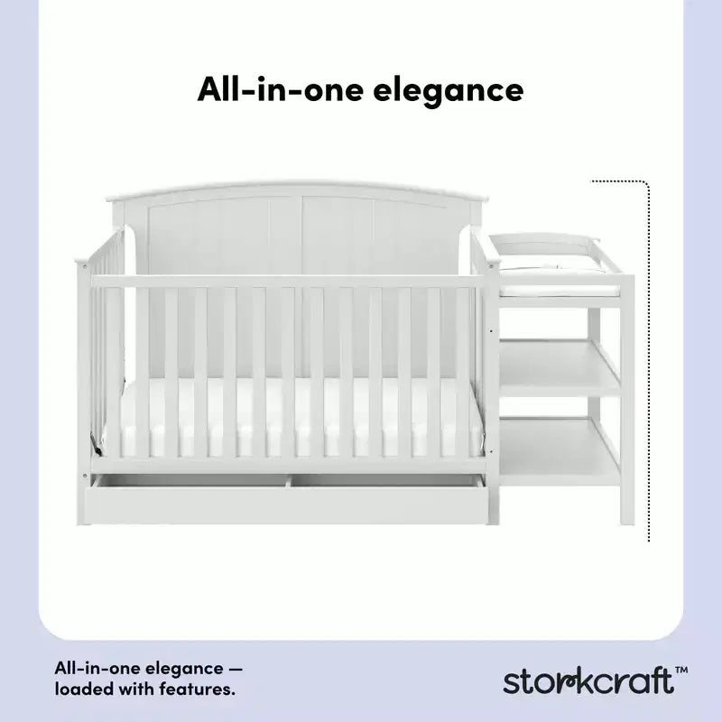 Storkcraft Steveston 5-in-1 Convertible Crib and Changer with Drawer – Image 17