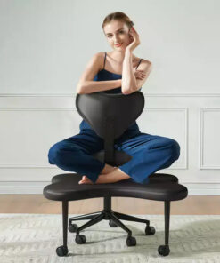 Pinmoco Ergonomic Criss Cross Office Chair, Height Adjustable Meditation Chair, 360 Swivel, Lumbar Support, Task and Office Chair, ADHD Chair