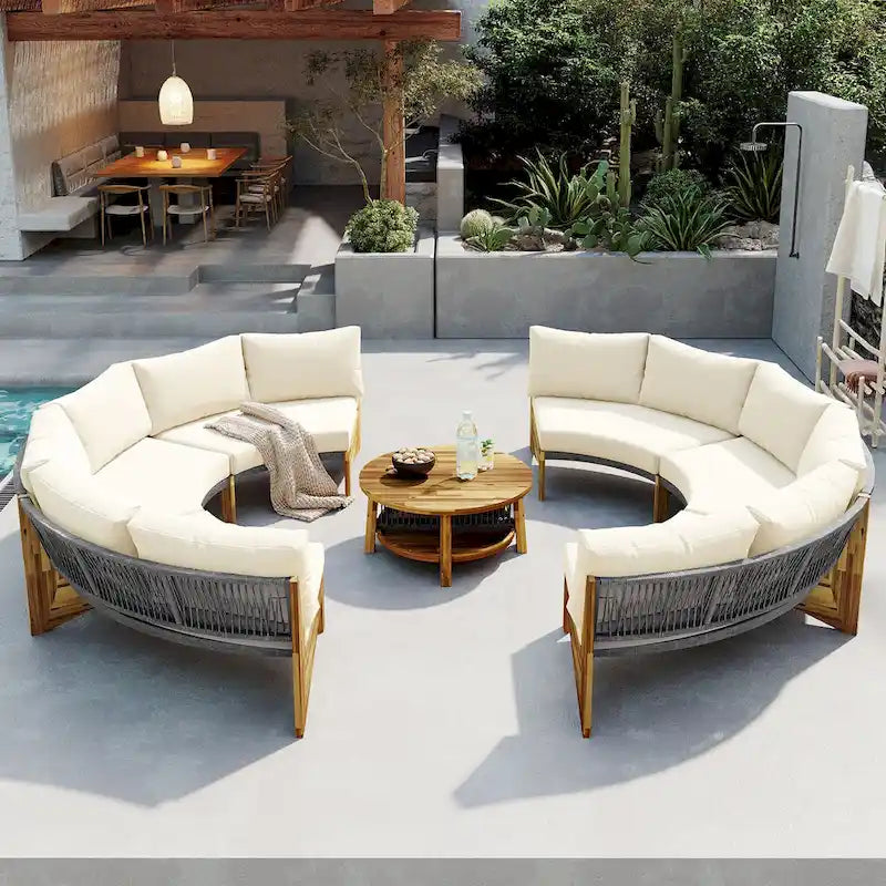 6-Person Outdoor Seating Group with Cushions & 1Coffee Table – Image 14