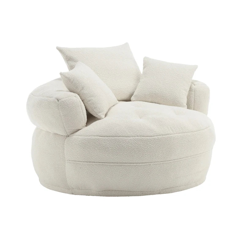 Round Lazy Sofa Chair – White/Blue/Grey/Yellow/Orange/Rose Red/Navy/Green, Single & Couple Seat – Image 4