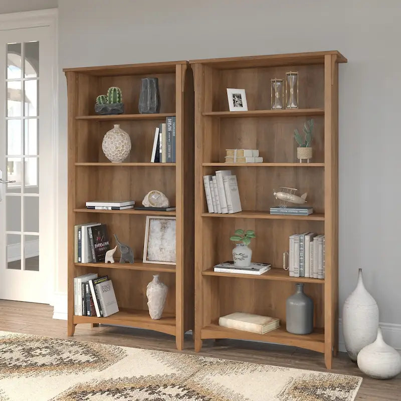 Salinas Tall 5-shelf Bookcase (Set of 2) by Bush Furniture – Image 45