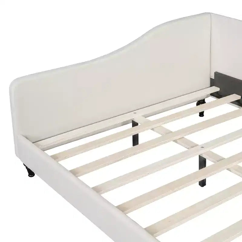Whisen Stylish L-Shaped Design Solid Wood Legs Linen Daybed – Image 5