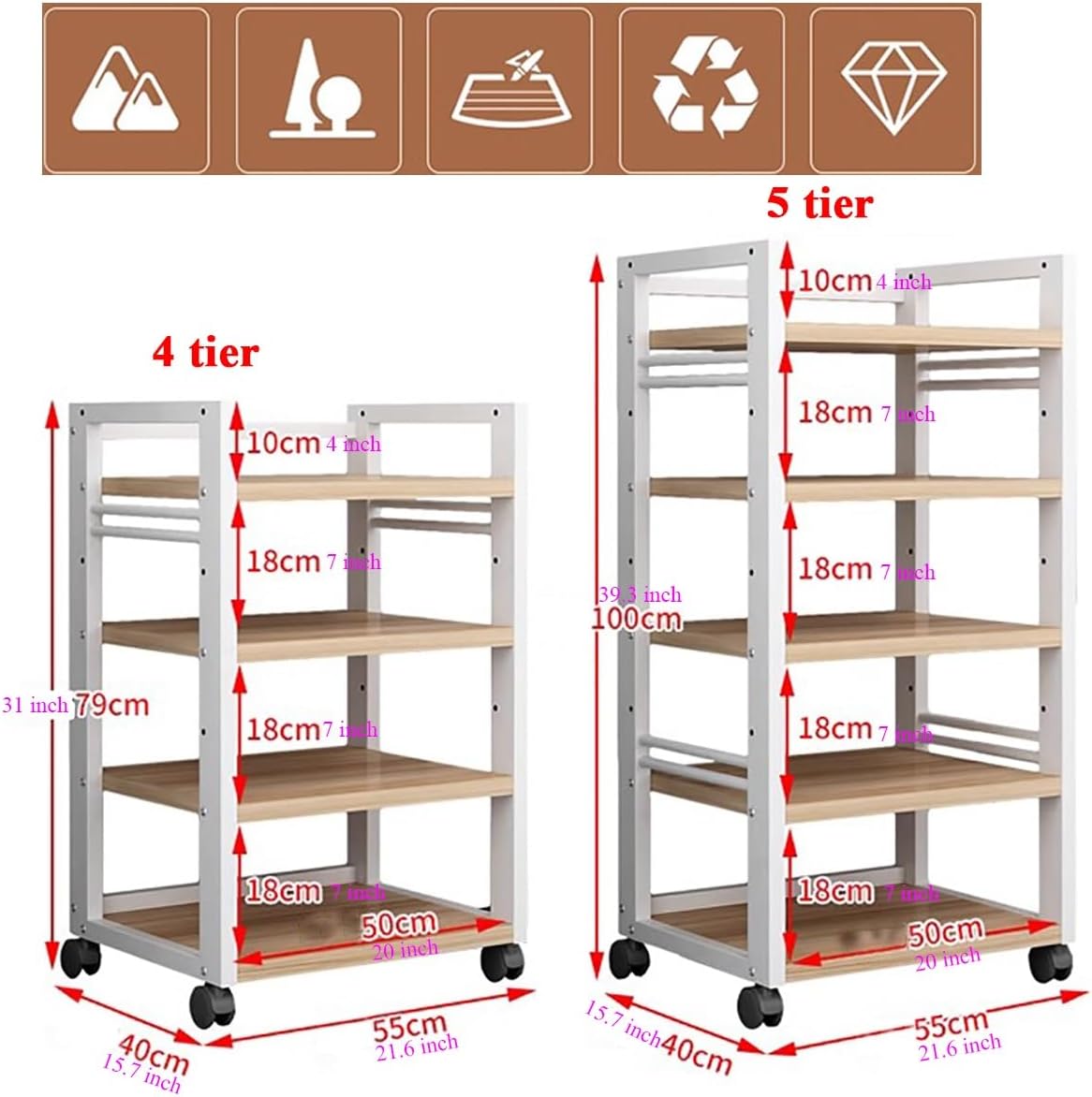 meuble chaine hifi Armoire De Composants Audio/vidéo À 4/5 Niveaux, Armoire AV Moderne, Support De Stockage De Composants Stéréo De Divertissement, Unité Multimédia Robuste For Tourne-disque For Les J – Image 2