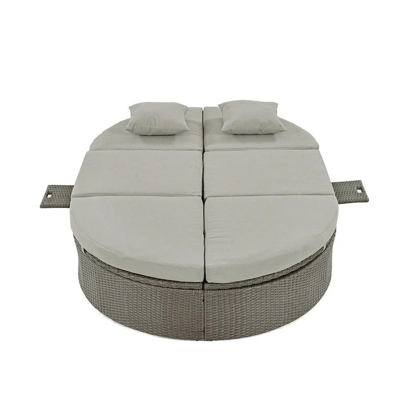 Outdoor Sun Bed Patio 2-Person Daybed with Cushions and Pillows – Image 19