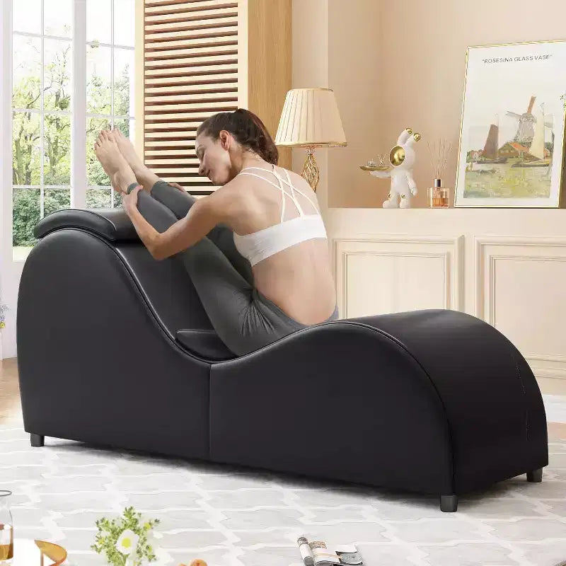 Mjkone 60 Inch Yoga Chair Chaise Lounges with Adjustable Head Cushion – Image 4