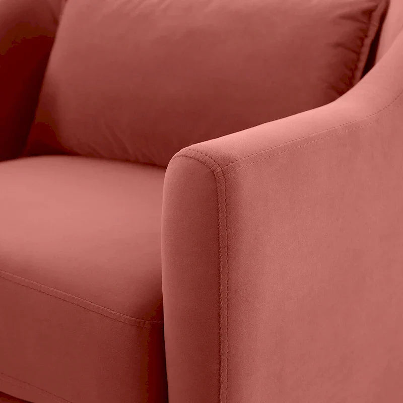 28.34W Set Of 2 Accent Armchair, Velvet Barrel Chair with Solid Wood Legs – Image 15