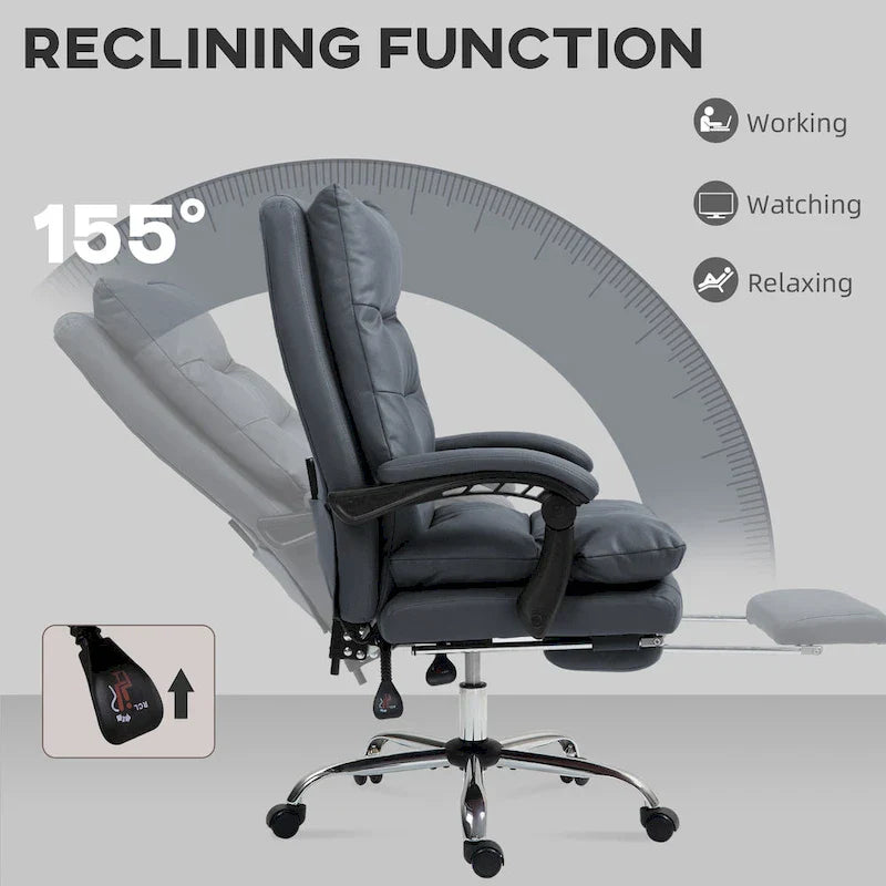 Vinsetto Microfibre Vibration Heated Reclining Massage Office Chair – Image 11