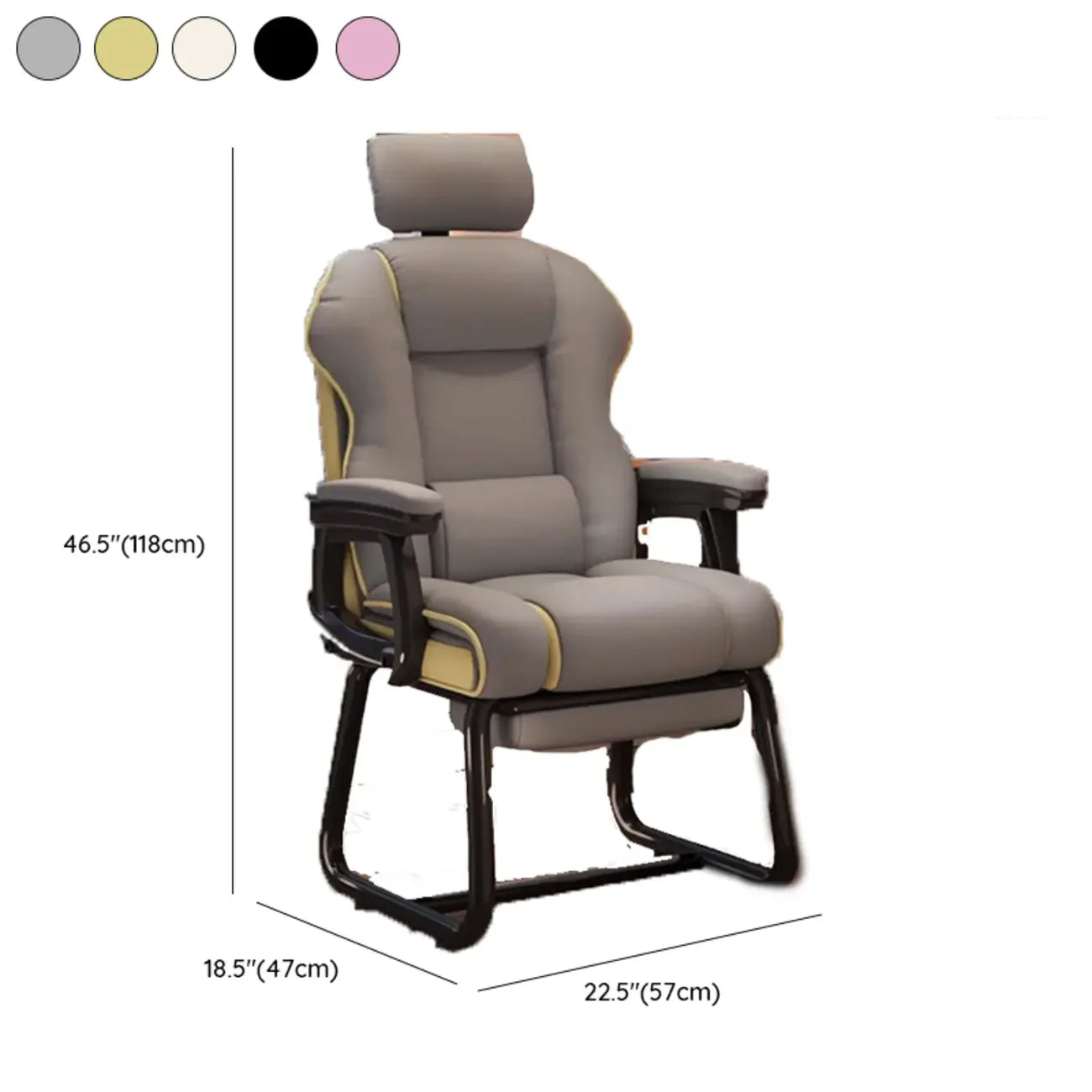 Yellow High-Back Leather Ergonomic Executive Chair – Image 17