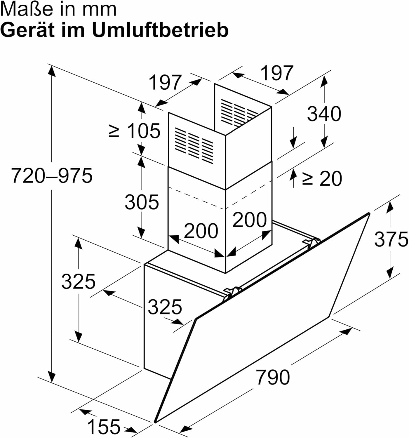 Bosch DWK85DK60 Série 2, Hotte murale, 4 vitesses d'aspiration dont 1 intensive, 80 cm, Noir avec finition en verre – Image 4