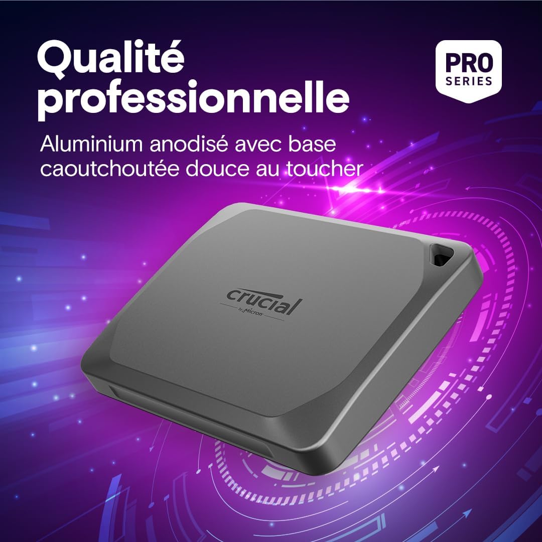 Crucial X9 Pro 2To Disque SSD Externe Portable, Jusqu’à 1050Mo/s en lecture et en écriture, Résistance à l’eau et à la poussière IP55, USB-C 3.2 - CT2000X9PROSSD902 – Image 5