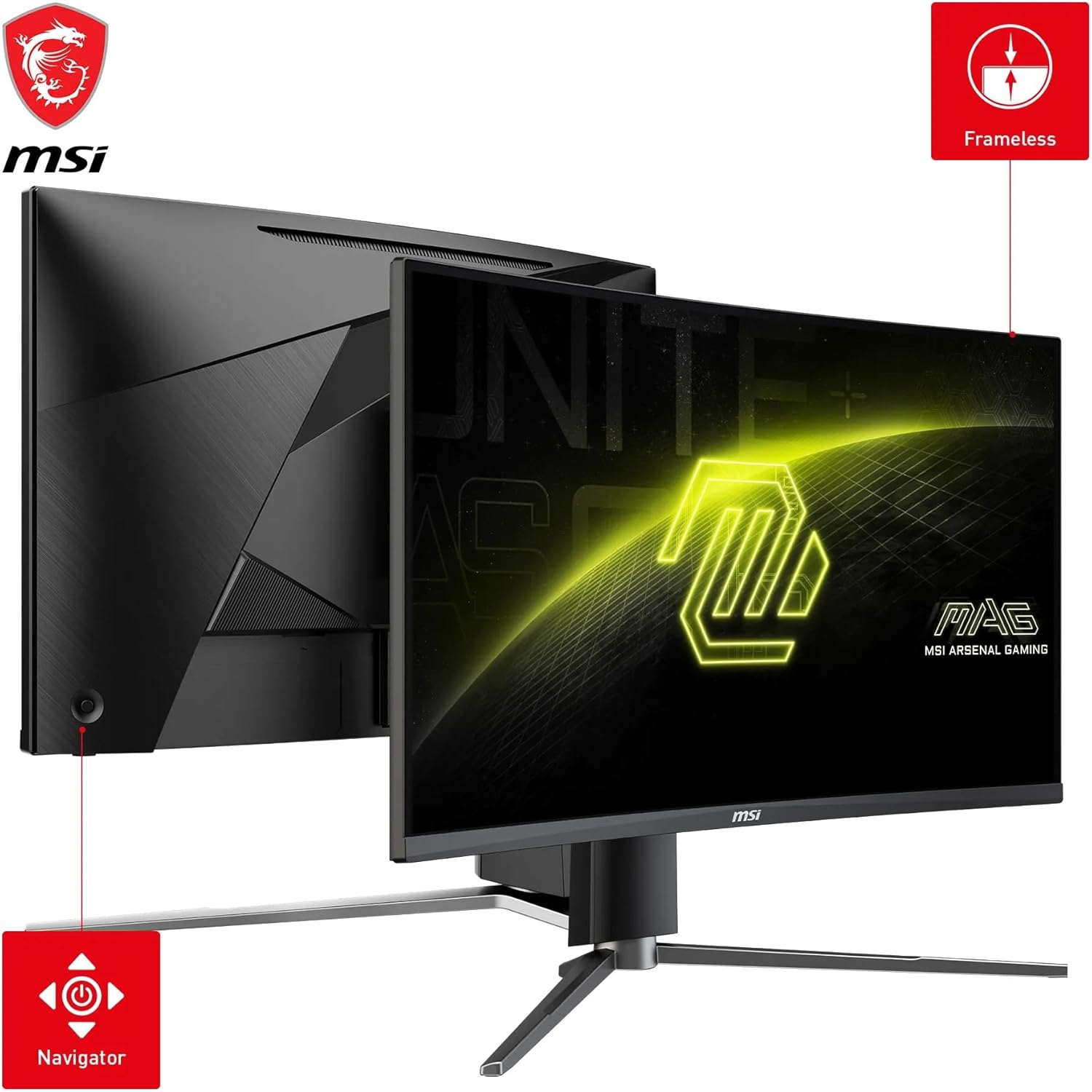 MSI MAG 27CQ6PF Écran Gaming incurvé FHD de 27 - Dalle Rapid VA 2560 x 1440 1500R, 180 Hz / 0,5ms (GtG, Min.), AMD FreeSync - DP 1.2a, HDMI 2.0b CEC – Image 5