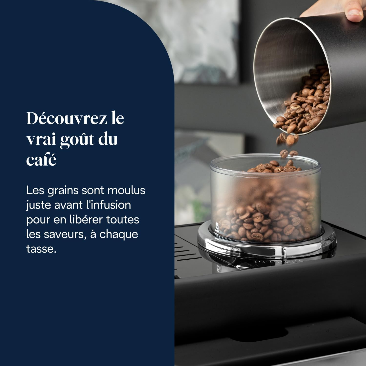 De’Longhi Rivelia - Perfetto Machine à Café Automatique, Mousseur à Lait Classique, 8 Boissons Enregistrées, Écran Tactile Couleur, Réservoir à Grains de Café Interchangeables, Noir (EXAM440.35.B) – Image 5