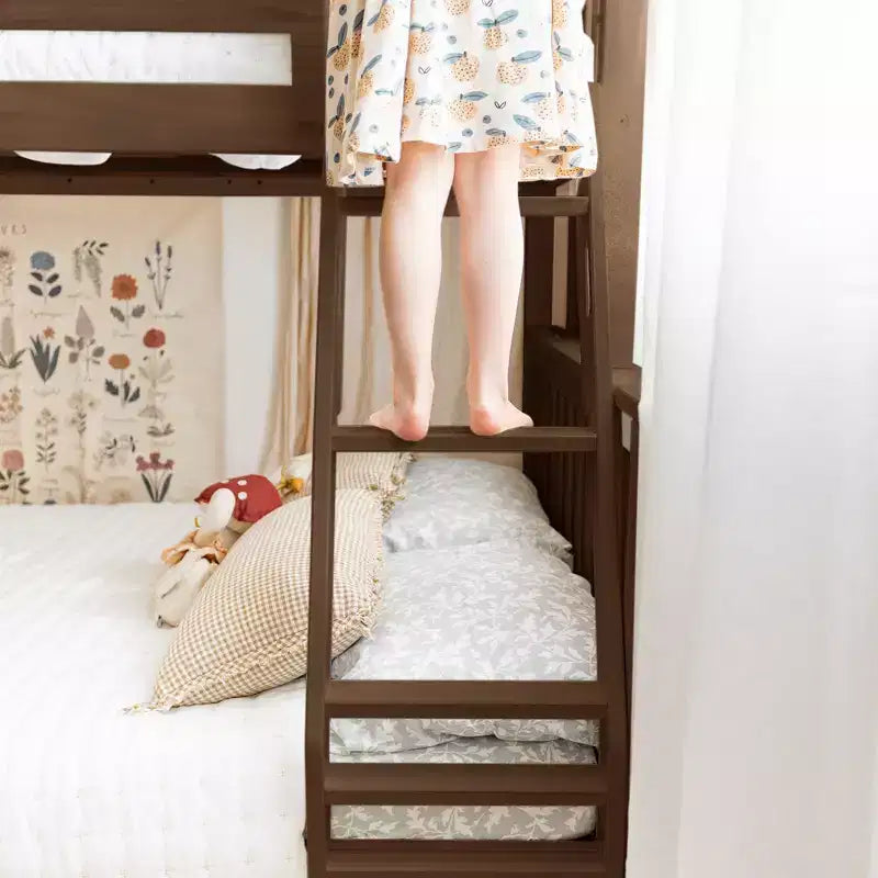 Max & Lily Solid Wood Bunk Bed, Twin over Full with Storage Trundle and Ladder for Kids – Image 28