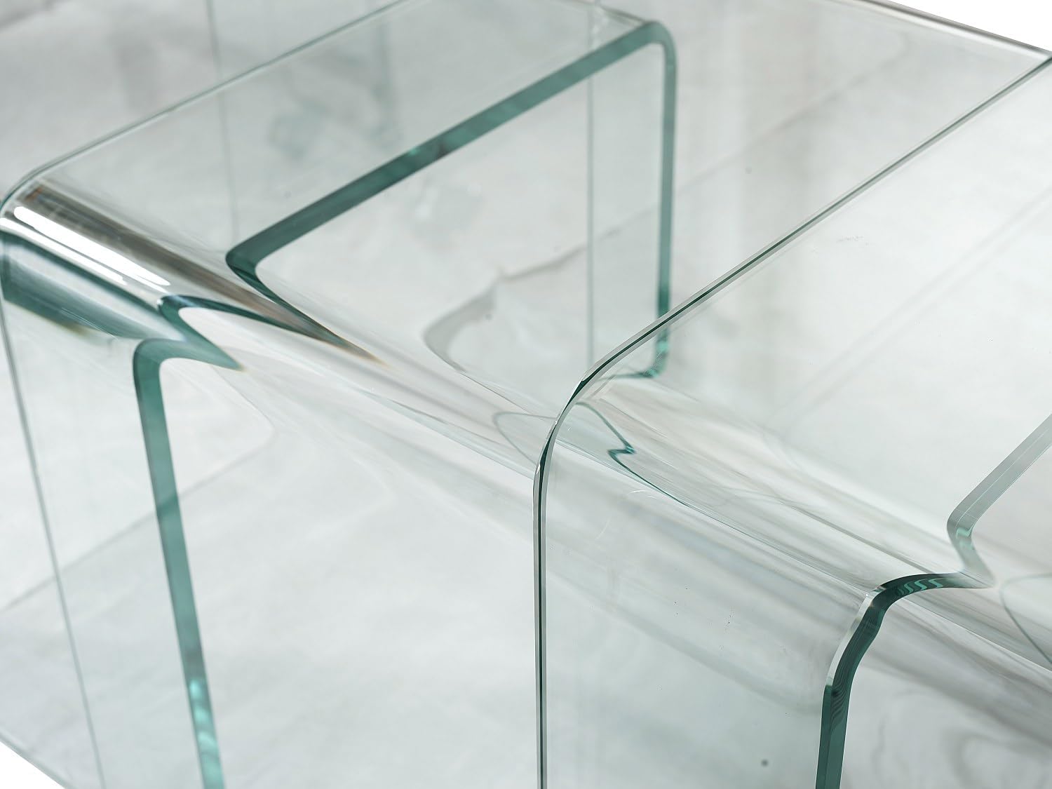 Vente-unique - Tables Basses gigognes Minka - Verre courbé – Image 5