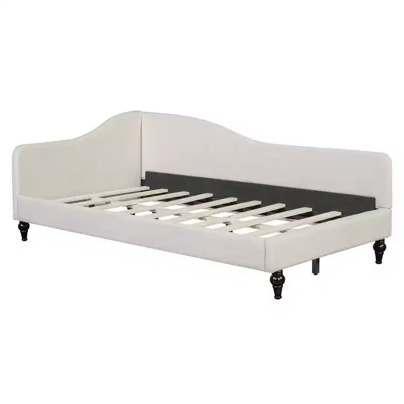 Whisen Stylish L-Shaped Design Solid Wood Legs Linen Daybed – Image 9