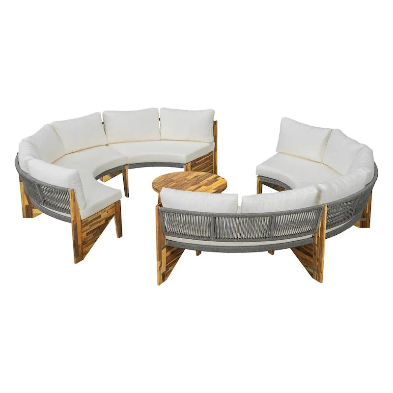 6-Person Outdoor Seating Group with Cushions & 1Coffee Table – Image 19