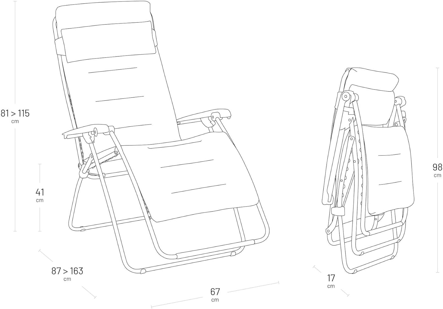 Lafuma Fauteuil Relax matelassé Zéro Gravité - RSX Clip – Image 7