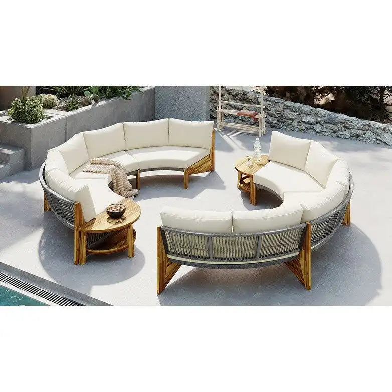 6-Person Outdoor Seating Group with Cushions & 1Coffee Table – Image 16