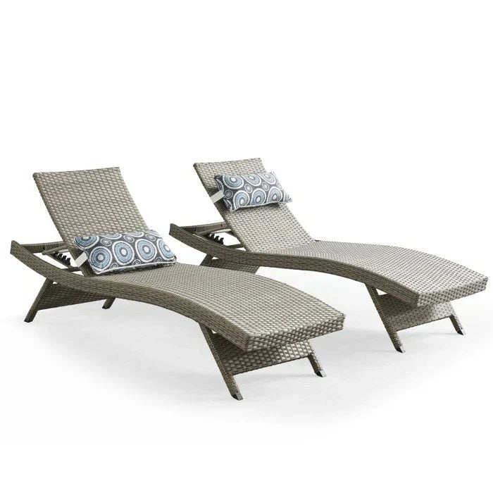 All Weather Wicker Chaise Lounge - Set of 2 – Image 3