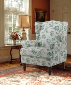 Alternative view of Erommy Modern Accent Chair, High Back Armchair, Upholstered Fabric Button Single Sofa with Wooden Legs for Living Room
