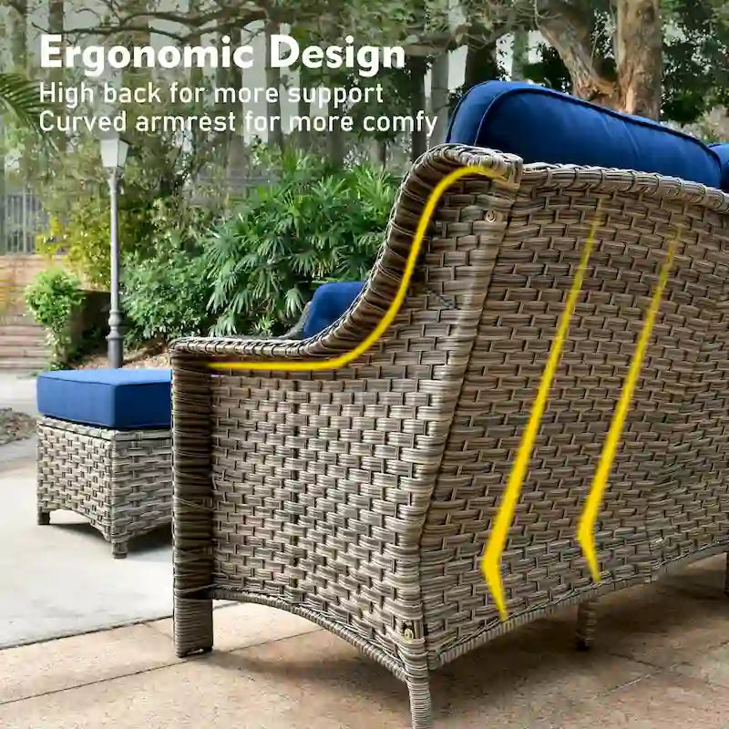 XIZZI 9-piece Outdoor Patio Furniture Conversation Set with Swivel Chair – Image 31
