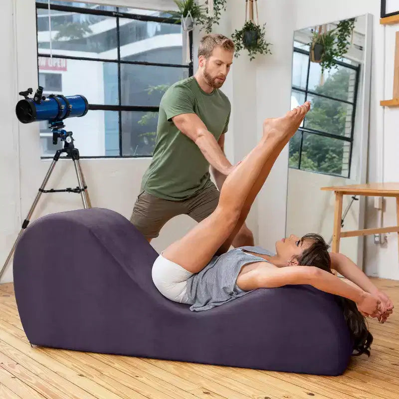 Avana Sleek Chaise Lounge for Yoga - Made in The USA - Great for Stretching, Relaxation, Exercise & More, 60D x 18W x 26H Inch, Light Grey – Image 15