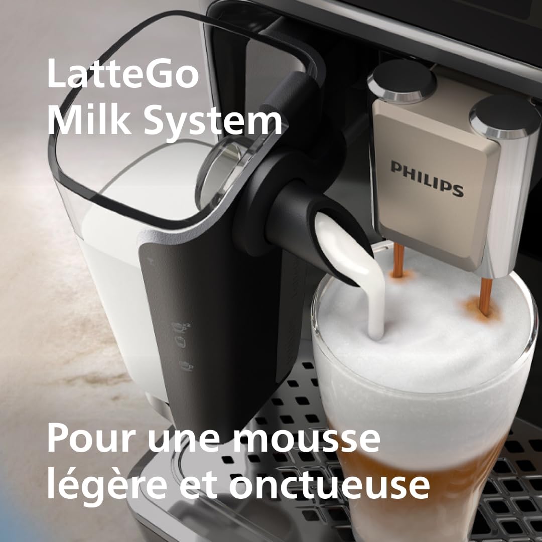 Expresso broyeur Série 5400 – 12 Spécialités de Café, Carafe LatteGo facile à nettoyer, Ecran intuitif, 4 Profils Utilisateur, Machine à café à grain Noir (EP5441/50) – Image 5