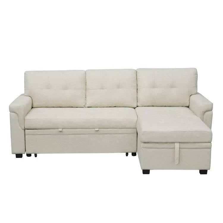 Convertible Reversible Sectional Sofa with Pull-Out Sleeper Bed, Hidden Storage Chaise, and Durable Legs – Image 56