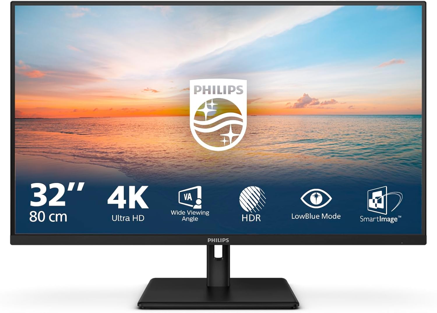 Philips 32E1N1800LA - Moniteur Ultra HD 32 Pouces, Adaptive Sync, HDR10, Haut-parleurs (3840x2160, 60 Hz, DisplayPort, HDMI) Noir – Image 2