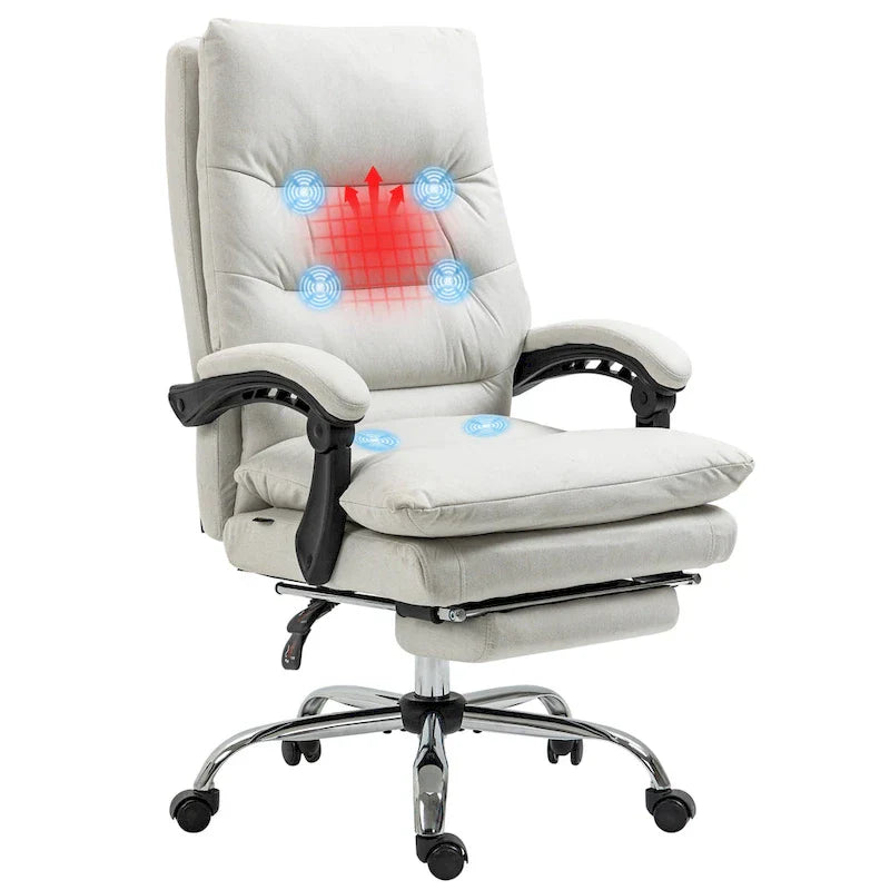 Vinsetto Microfibre Vibration Heated Reclining Massage Office Chair – Image 39