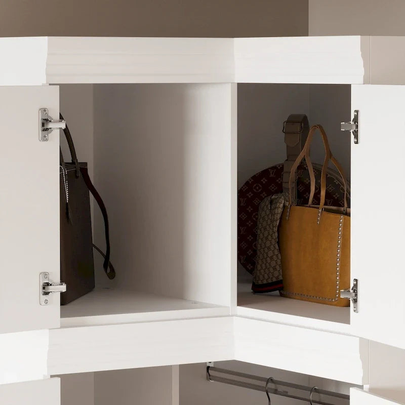 93.9H/74.2H Armoires Wardrobe Closet Cabinet Hanging Drawers Storage – Image 42