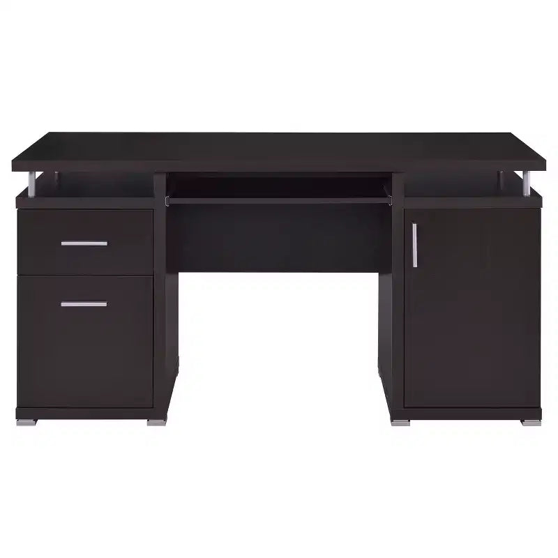 TUYOHW 55 Wooden Writing Desk,Office Computer Desk with 2 Drawers,1 Cabinet,1 Open Shelf,1 Door,Work Desk for Home Office,Study,Small Spaces – Image 2