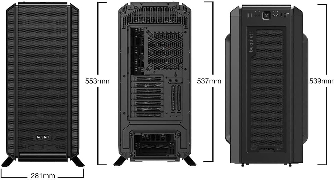 be quiet! Boîtier PC Silent Base 802 Black, 3 Ventilateurs Pure Wings 140 mm, 2 capots supérieurs et Avant interchangeables, Plateau de Carte mère découplé – Image 2