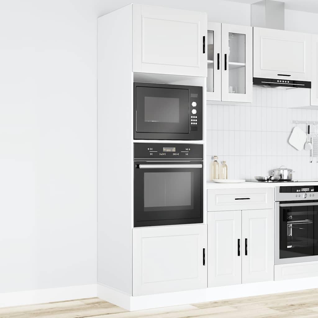 vidaXL Armoires de Four 2 pcs Porto Blanc Bois d'ingénierie, unité de Four, Armoire de Four de Cuisine, unité de Base de Four – Image 2