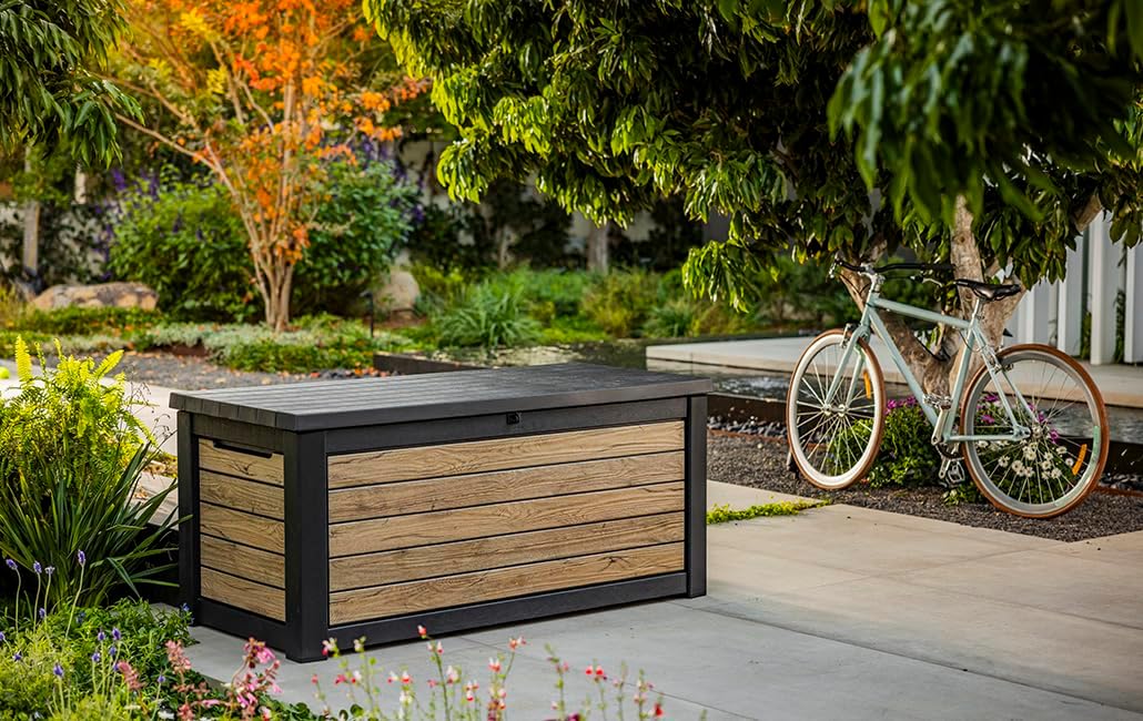 Keter Coffre de rangement jardin 630L - Collection Signature - Aspect bois Douglas – Image 2