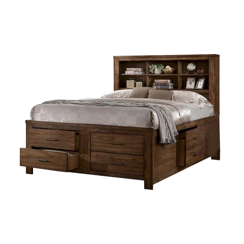 6 Underbed Drawers Bed In Walnut – Image 4