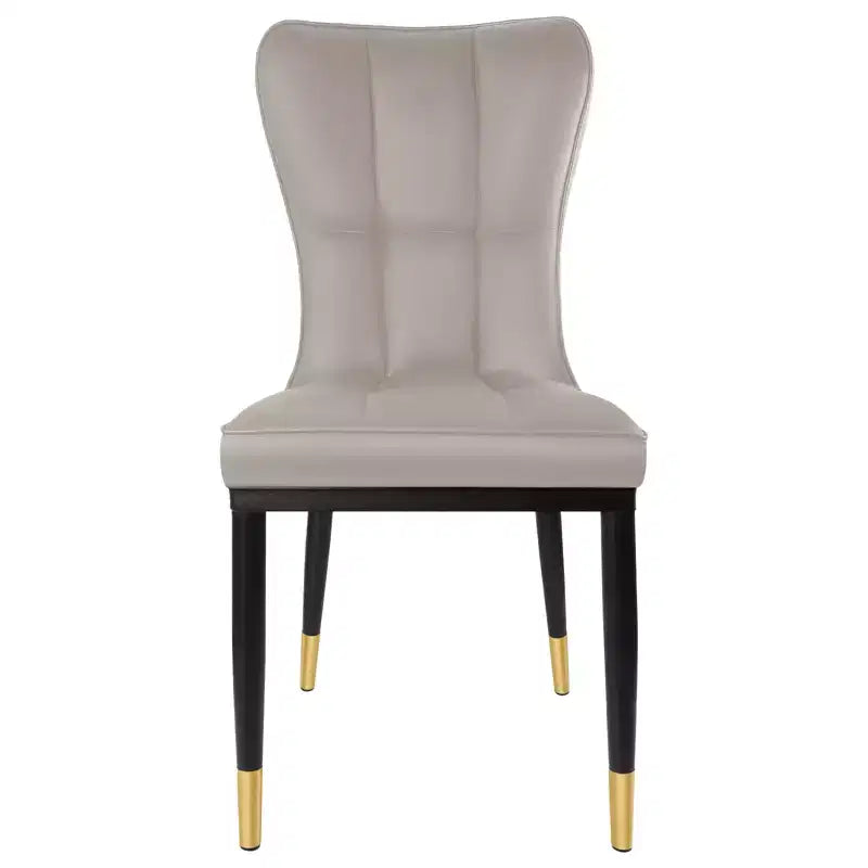 Bekrvio Dining Room Chairs Set of 6, Modern Upholstered Faux Leather Seat with High Back, Metal Legs, Armless Kitchen Chairs for Living Dinning Room – Image 5